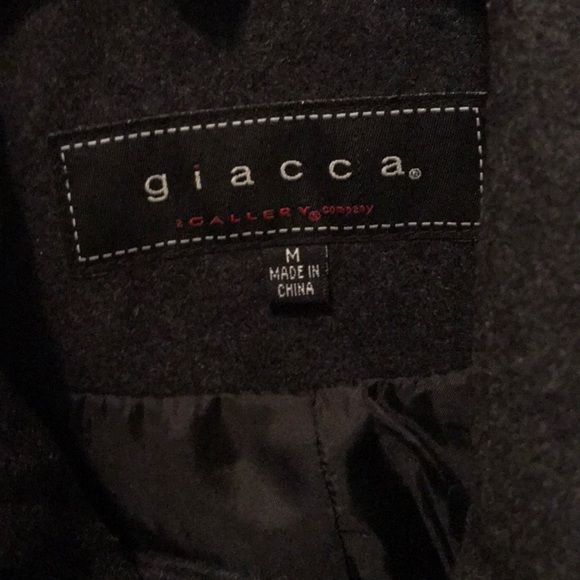 Charcoal grey wool pea coat with belt - Picture 3 of 4